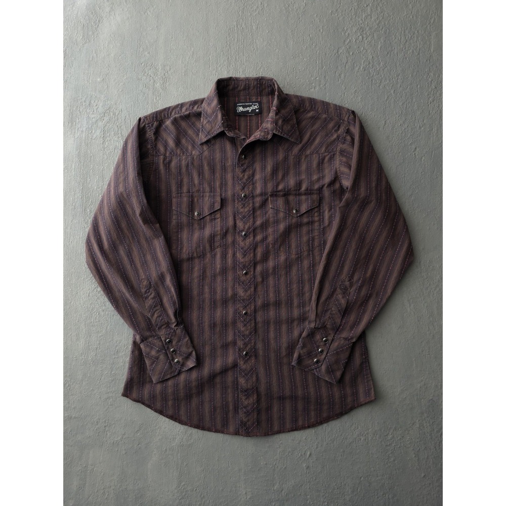 Vintage 2000s Wrangler Western Snap Shirt Striped Cotton M
